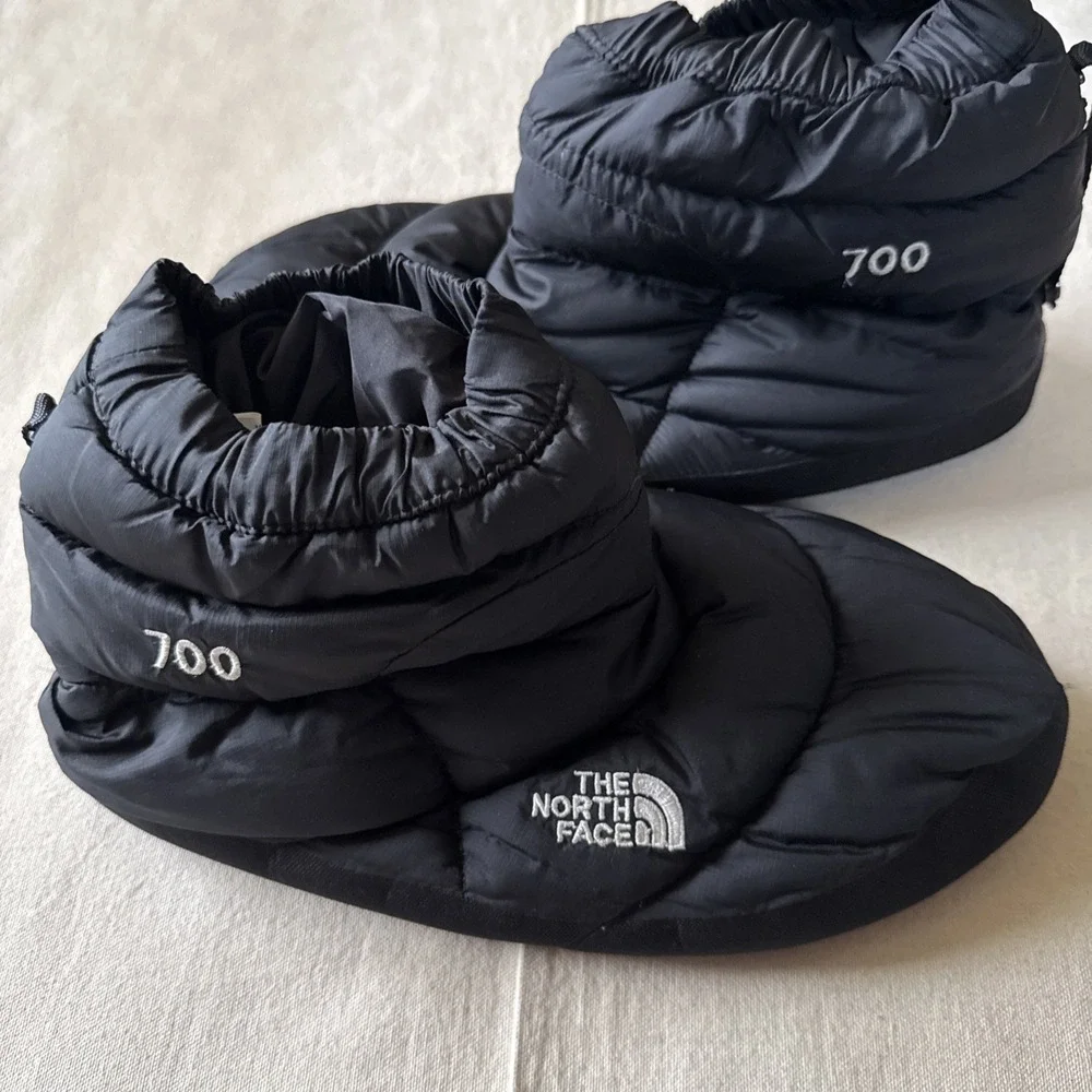 North Face Down 700 Mens Size XL Bootie Black Down Puffer Style Slipper